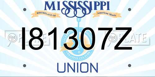 I81307Z Mississippi License Plate