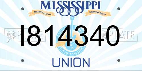 I814340 Mississippi License Plate