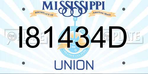 I81434D Mississippi License Plate