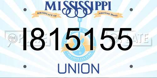 I815155 Mississippi License Plate