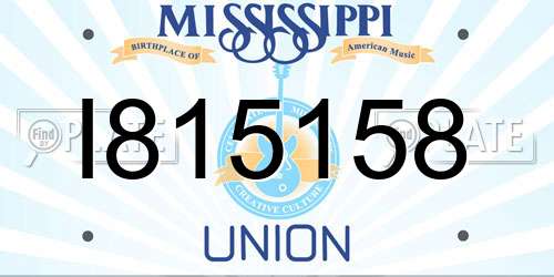 I815158 Mississippi License Plate
