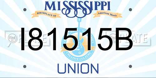 I81515B Mississippi License Plate