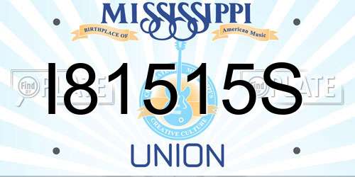 I81515S Mississippi License Plate