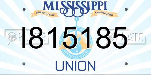 I815185 Mississippi License Plate