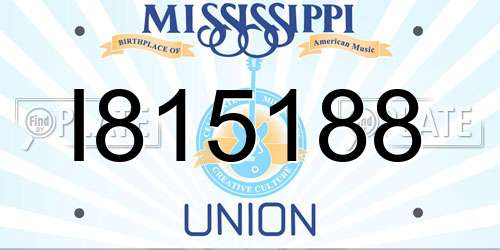 I815188 Mississippi License Plate