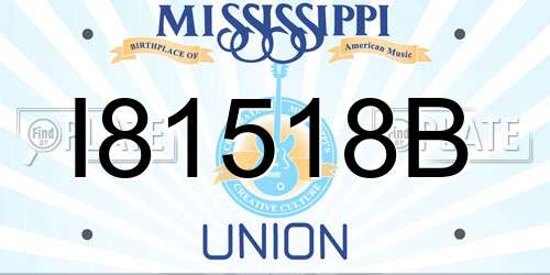 I81518B Mississippi License Plate