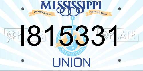 I815331 Mississippi License Plate