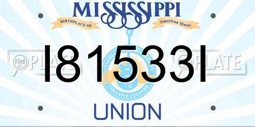 I81533I Mississippi License Plate