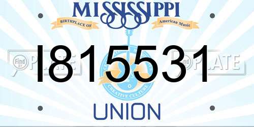 I815531 Mississippi License Plate