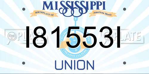 I81553I Mississippi License Plate
