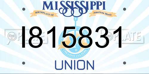 I815831 Mississippi License Plate