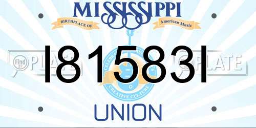 I81583I Mississippi License Plate