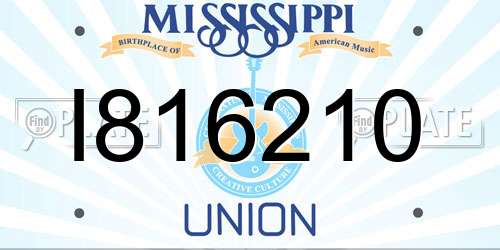 I816210 Mississippi License Plate