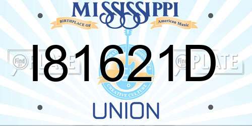 I81621D Mississippi License Plate