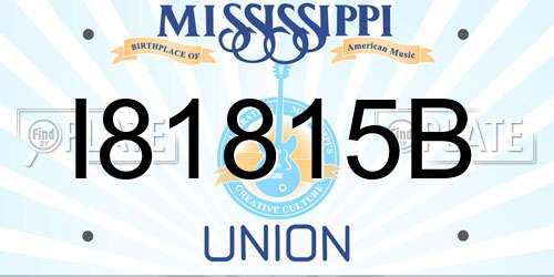 I81815B Mississippi License Plate