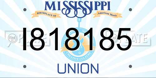 I818185 Mississippi License Plate