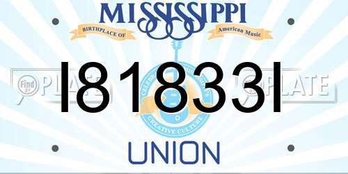 I81833I Mississippi License Plate
