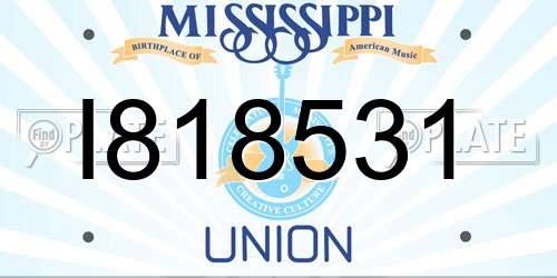I818531 Mississippi License Plate