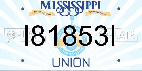 I81853I Mississippi License Plate