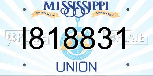 I818831 Mississippi License Plate