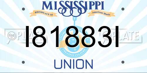 I81883I Mississippi License Plate