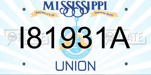 I81931A Mississippi License Plate
