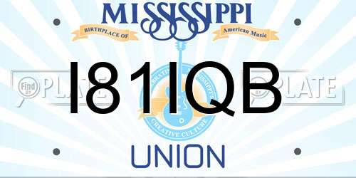 I81IQB Mississippi License Plate