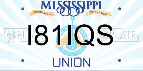 I81IQS Mississippi License Plate