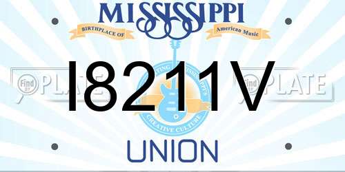 I8211V Mississippi License Plate
