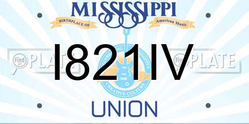 I821IV Mississippi License Plate