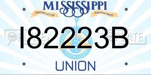 I82223B Mississippi License Plate