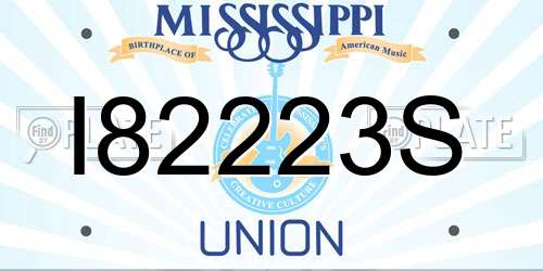 I82223S Mississippi License Plate