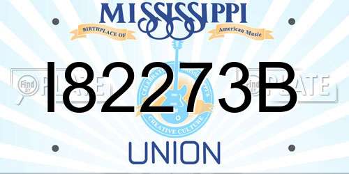 I82273B Mississippi License Plate
