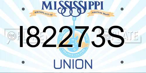 I82273S Mississippi License Plate