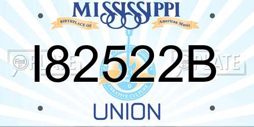 I82522B Mississippi License Plate