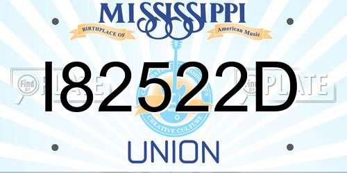 I82522D Mississippi License Plate