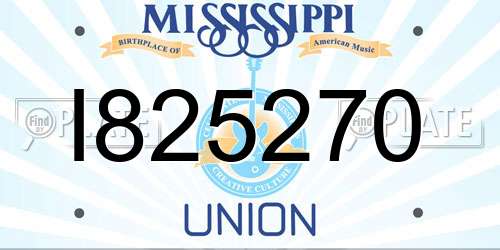 I825270 Mississippi License Plate