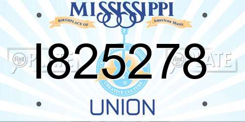 I825278 Mississippi License Plate