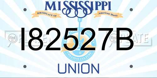 I82527B Mississippi License Plate
