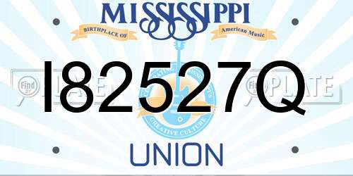 I82527Q Mississippi License Plate