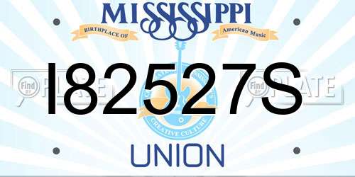 I82527S Mississippi License Plate