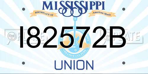 I82572B Mississippi License Plate