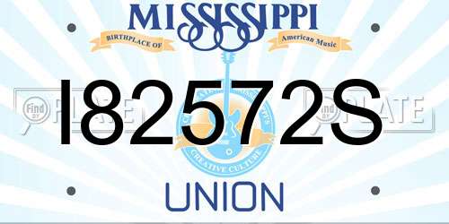 I82572S Mississippi License Plate