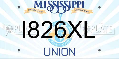 I826XL Mississippi License Plate
