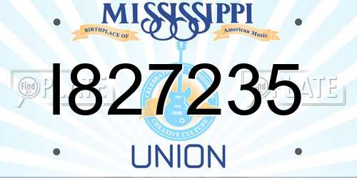 I827235 Mississippi License Plate