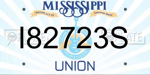 I82723S Mississippi License Plate