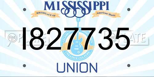 I827735 Mississippi License Plate