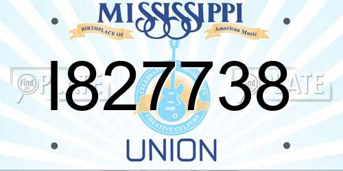 I827738 Mississippi License Plate