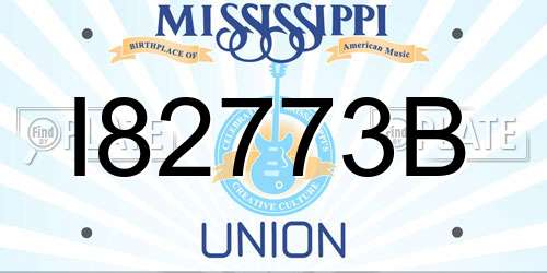 I82773B Mississippi License Plate