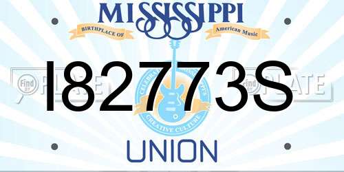 I82773S Mississippi License Plate